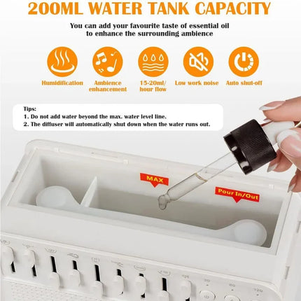 Bluetooth Speaker White Noise Sleep Night Light Humidifier Machine Free Combination of 8 Group Nature Sound Stereo MP3 Music Box