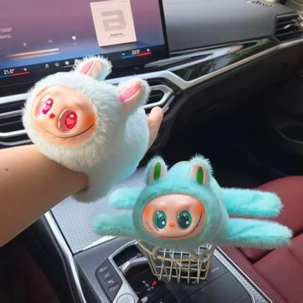 Labubu Plush Stuffed Toy Blind Box Speaking with Light up Snap Wrap Wristband Collectible Action Figure Cute Gift for All Ages