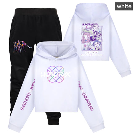 KPop Demon Hunters Hoodies 2pcs Set Kid Clothes Fashion Casual Hooded Sweatshirts K-Pop Demon Hunters Pullover