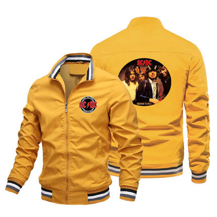 New Spring and Autumn Trend AC DC Pop Rock Men's Jacket Top Fashion Street Casual Wear Men's High Street Hip Hop Sports Jacket