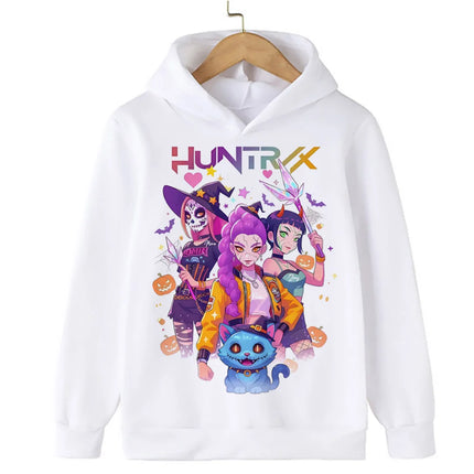 Halloween KPop Demon Hunters Hoodies Children Clothes Kid Girl Boy Cartoon Sweatshirt Hoody Baby Casual Top Streetwear