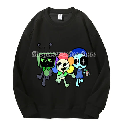 Dandys World Sweatshirt Spring Autumn Men Women Anime Cartoon Fashion Tops Round Neck Dropped Shoulders Pullover Long Sleeves
