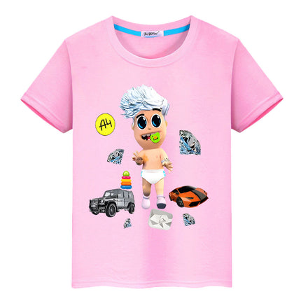 Merch A4 100%Cotton Print T-shirt Summer boy girl clothes y2k one piece Casual Short Tops Vlad A4 anime Tees O-Neck kids clothes