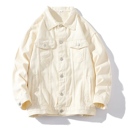 Fashion Casual Denim Jacket Men, Single-breasted Square Collar Long-sleeved Coat, Blue, Green, Gray, Black, Yellow, White,Purple