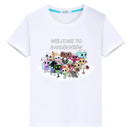 Dandys World print Cartoon 100%Cotton t shirt for kids boy 10year anime Tees Tops Short pride tshirt y2k one piece girls clothes