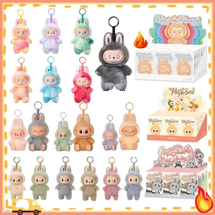 1:1 Quality Kawaii Monster For Labubu Blind Box Series PVC  Macaron Pendant Doll Monster Keychain Birthday Holiday Kids Gift
