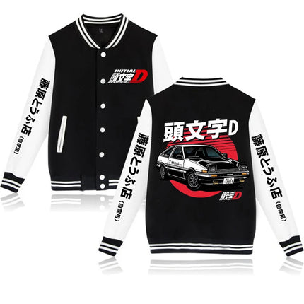 Anime Initial D Graphic Jacket Hoodies AE86 Gothic Y2k Baseball Jacket Sweatshirts Funny Mange Vintage Coats Streetwear Clothes