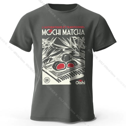 100% Cotton Artistic Japanese Street Food Print Tee - Vintage Hand-drawn Design Trendy Comfortable Casual Wear