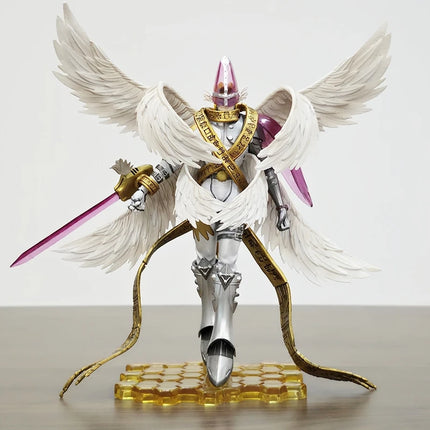 22cm Holy Angemon Figures Digimon Adventure Anime Angewomon LED Action Figurines PVC Statue Model Collection Doll Toys Gift