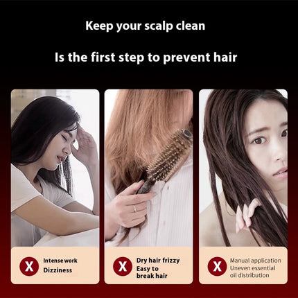3 Modes Electric Vibration Massage Comb Red Light Hair Growth Massage Scalp Brush Oil Liquid Applicator Head Massager Anti Loss