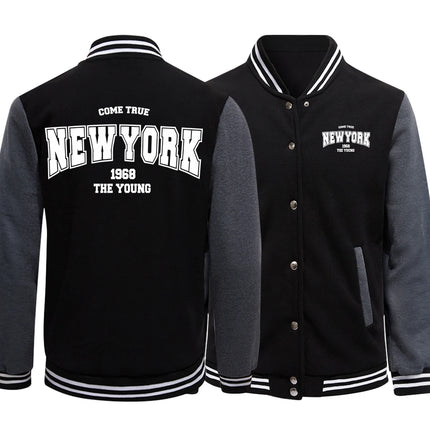 Come True New York 1968 The Young Man Baseball Uniforms Hip Hop Punk Style Jackets Casual S-5Xl High Street Clothing