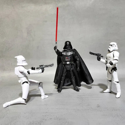 Marvel 10cm White Soldier Black Knight Star Wars Model Storm Ornament Joint Movable Laser Sword Figurine Toy