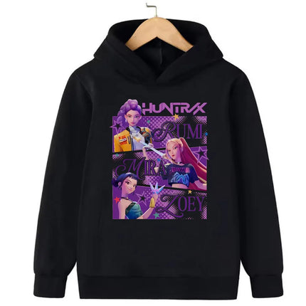 Halloween KPop Demon Hunters Hoodies Children Clothes Kid Girl Boy Cartoon Sweatshirt Hoody Baby Casual Top Streetwear