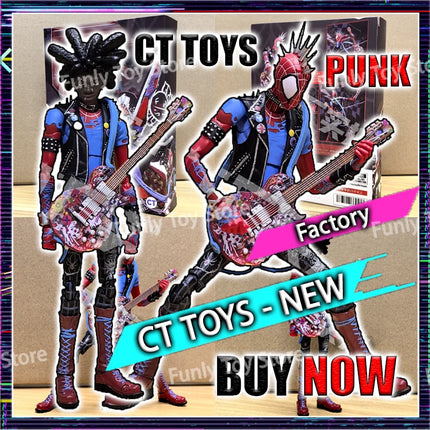 In Stock Ct Toys Spiderman Spider-Punk Spider-Man Across The Spider-Verse Shf Anime Action Figure Figurine Custom Gifts Toys