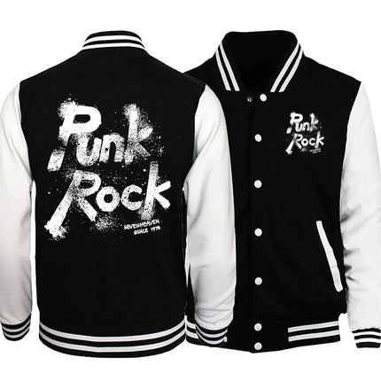 Punk Rock Letter Print Men Jackets Office Lady Loose Baseball Jersey Casual S-5Xl High Street Preppy Style High Street Tops