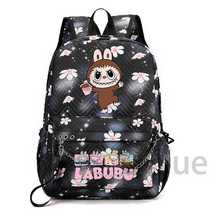 Cute Cartoon Backpack Teenager Girl Zimomo Knapsack Mokoko Charm Junior Student Casual Commute Back To School Waterproof Bags