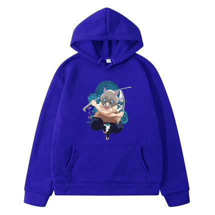 Cartoon Anime Inosuke Hashibira - Kimetsu No Yaiba Hoodie Sweatshirts Casual Children's Clothing for Boys Cut Kids Clothes Girls