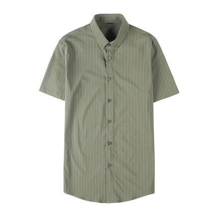 High Quality Pinstripe Casual Shirts  For Men 2024 Summer Slim Fit Business Social Elastic Social Party Shirt Plus Size 4XL-M