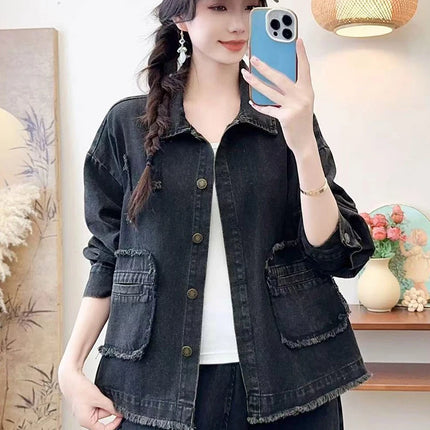Max LuLu 2025 Spring Vintage Design Clothes Womens Fashion Denim Jackets Ladies Loose Classic Coats Casual Patchwork Outerwear