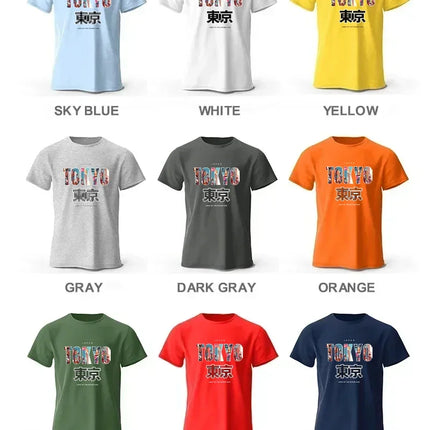 Tokyo Printed Fashion Forward 100% Cotton T-Shirt, Ultra Soft Round Neck Short Sleeve Tee, Perfect for Men & Women