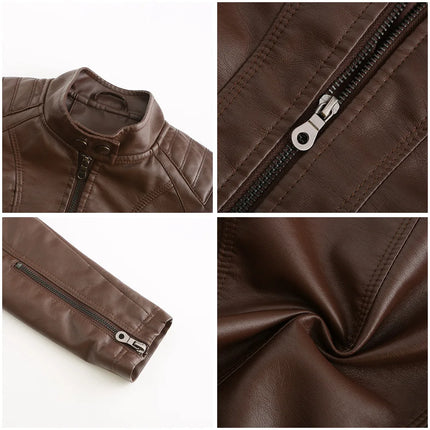 Faux Leather Jacket Women 2025 Spring Autumn Coat Moto Biker Zipper Jacket Woman Outerwears Black Brown Red Pink Coffee XS XXL