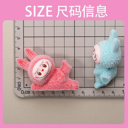 Mini Labubu Lying On The Side Doll Macaron Anime Figurine Model Ornament Cute Blind Bag Keychain Pendant Mini Ornament Kid Gifts
