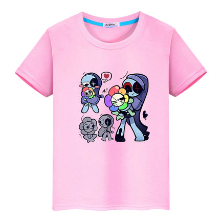 Dandys World print t shirt for kids boy 10year Tops 100%Cotton Cartoon Tees anime Short pride tshirt y2k one piece girl clothes