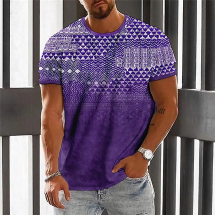 Summer Fashion National Characteristic Clothing Printed Men's And Women's Casual Round Neck Short Sleeve Hip Hop Street T-shirt
