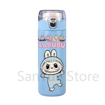 400Ml Water Bottle Cartoon Printed Thermos Cup Pocket Stainless Steel Thermal Coffee Mug Vacuum Insulated Flask Cup Kid Gift