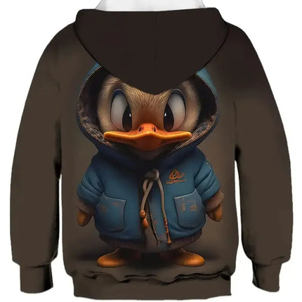 Autumn Hot Selling Donald Duck  Simulation Printed Childrens Pullover Top Cute Cartoon Fashion Classic Hoodie For Boys and Girls