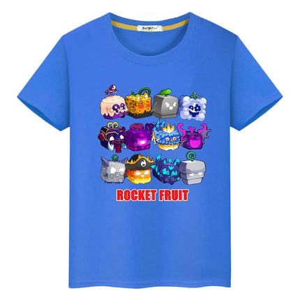 New Game Blox Fruits 100%Cotton t shirt for kids boy 10years Short Tops anime Tees y2k one piece pride tshirt kids clothes girls
