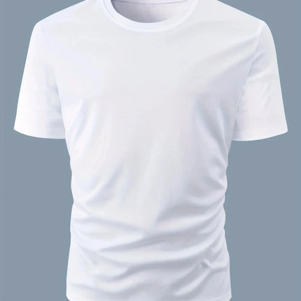 Men's 100% cotton casual sports loose oversized Focus print round neck short sleeved T-shirt top