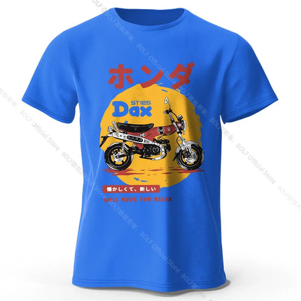 Retro Bike Art T-Shirt 100% Premium Cotton Slim Fit Hand Painted Motorcycle Graphic Tee for Riding Enthusiasts