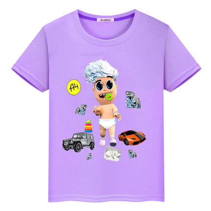 Merch A4 100%Cotton Print T-shirt Summer boy girl clothes y2k one piece Casual Short Tops Vlad A4 anime Tees O-Neck kids clothes