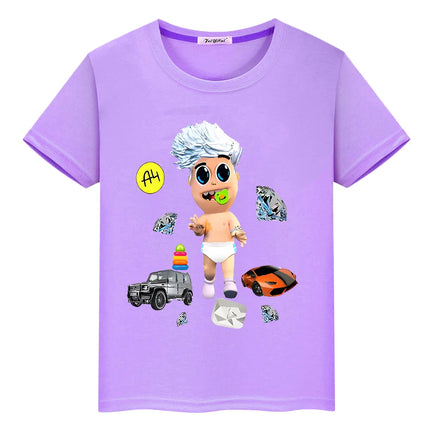 Merch A4 100%Cotton Print T-shirt Summer boy girl clothes y2k one piece Casual Short Tops Vlad A4 anime Tees O-Neck kids clothes
