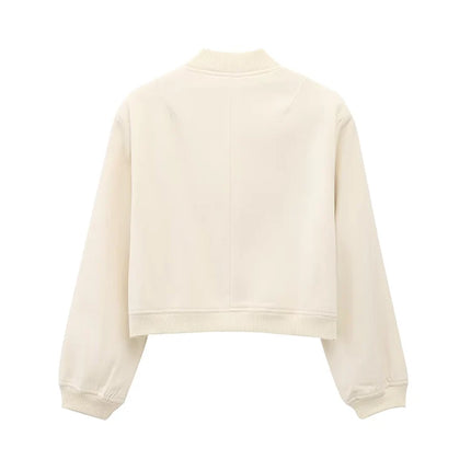 TRAF Women's Bomber Jacket 2025 Fashion Long Sleeve Casual New In Outerwears Chic Tops With Pockets Jackets Coat