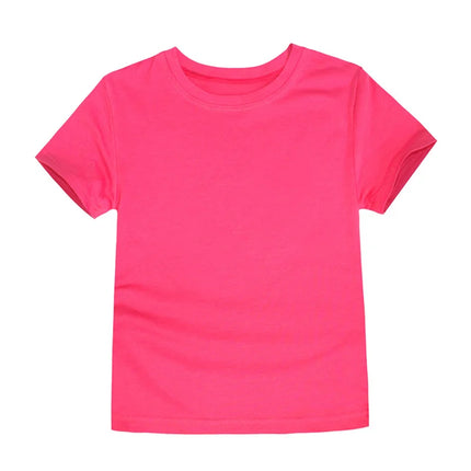 Blank T Shirt 100% Cotton for Boys Girls Clothes Short Sleeve Baby Girl Tshirt 9 to 12 18 24 Months Green Purple Blue Child Tops