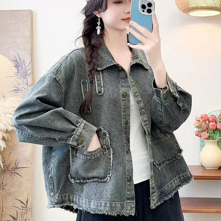 Max LuLu 2025 Spring Vintage Design Clothes Womens Fashion Denim Jackets Ladies Loose Classic Coats Casual Patchwork Outerwear