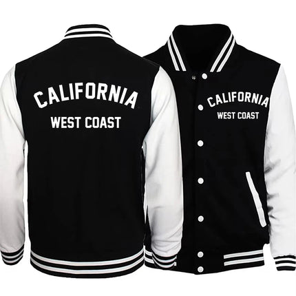 Los Angeles, California Brooklyn USA City Retro Letter Mens Women Clothes Fashion Baseball Outdoor Biker Travel Coat Jacket