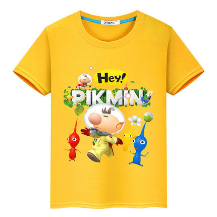 Pikmin Print cartoons100%Cotton T-shirt boys anime Tees boys clothes  pride tshirt Short Tops y2k one piece kids clothes girl