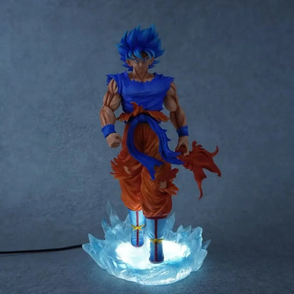 In Stock 35cm Dragon Ball Anime Figure Son Goku Kakarotto Super Saiyan God blue two heads Figure PVC Collection Model Toy Gifts