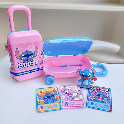 Disney 12pcs New Stitch  Blind Box Luggage Case Toy Blind Box Doll Educational Cartoon Cute Keychain