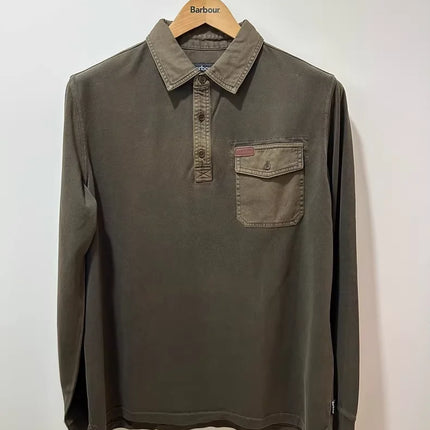 B@r Autumn And Winter Long-sleeved T-shirt With Patch Pockets On The Chest