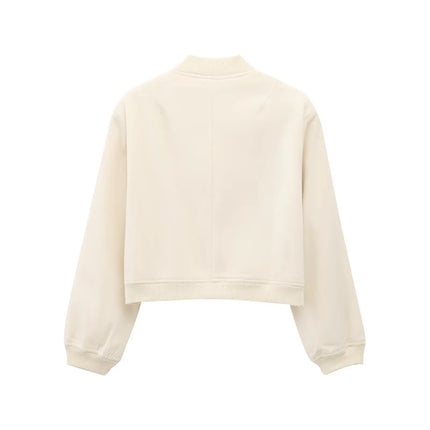 TRAF Women's Bomber Jacket 2025 Fashion Long Sleeve Casual New In Outerwears Chic Tops With Pockets Jackets Coat