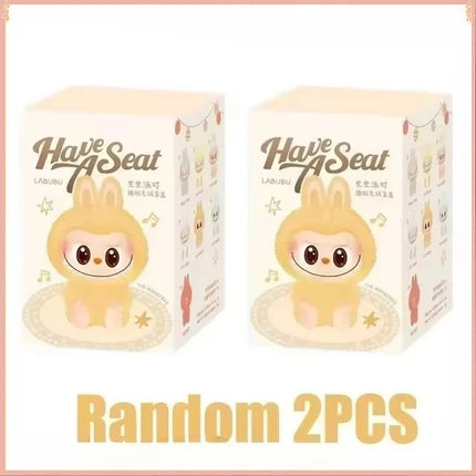 High Quality Macaron The Monsters Labubu Sitting Party Vinyl Plush Blind Box Decorative Surprise Box Doll Collection Gift