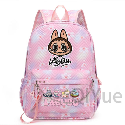 Cute Cartoon Backpack Teenager Girl Zimomo Knapsack Mokoko Charm Junior Student Casual Commute Back To School Waterproof Bags