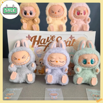 Cute 1abb Sit Party Series Surprise Blind Box Plush Vinyl Doll Replica Toy Keychain Collection Decoration Birthday Gift