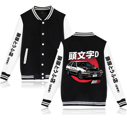 Anime Initial D Graphic Jacket Hoodies AE86 Gothic Y2k Baseball Jacket Sweatshirts Funny Mange Vintage Coats Streetwear Clothes