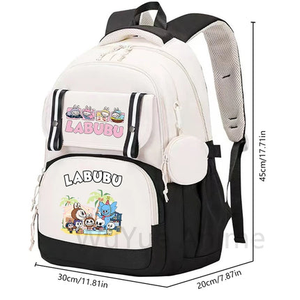Cute Printed Backpack Teenager Student Shcoolbag Bookbag Knapsack Girl with Coin Purse Casual Bag Men Women Laptop Bag Mochila