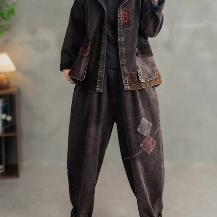 Max LuLu 2025 Spring Clothes Womens Fashion Denim Hooded Jackets Loose Vintage Coats Ladies Casual Classic Patchwork Outerwear